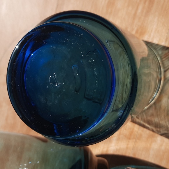 Set of 4 Smokey blue vintage Dominion whiskey glasses approx. 9 oz each - Picture 6 of 6